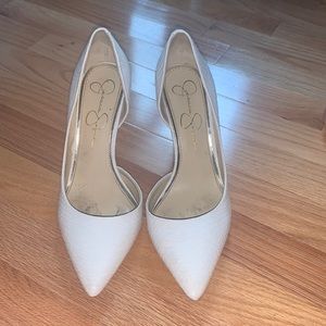 White Reptile Skin Jessica Simpson Pumps